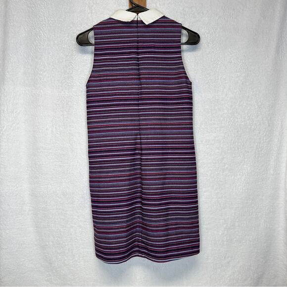 Zara Purple & Black Striped Collared Sleeveless Dress Size XS - Picture 5 of 9